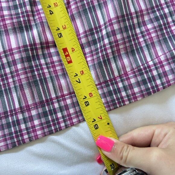 Annika Cutter & Buck Womens 8 Pink Plaid Golf Tennis Skort Skirt Shorts Stretch - Picture 3 of 10